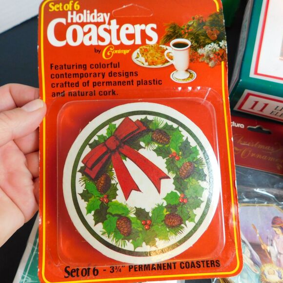 Vintage Christmas LOT 12 pc, 1994 Light Tree Star (works), Shiny Bright, Tinsel - Picture 7 of 16